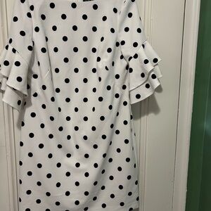 Lauren Ralph Lauren White Dress with Black Polka Dots